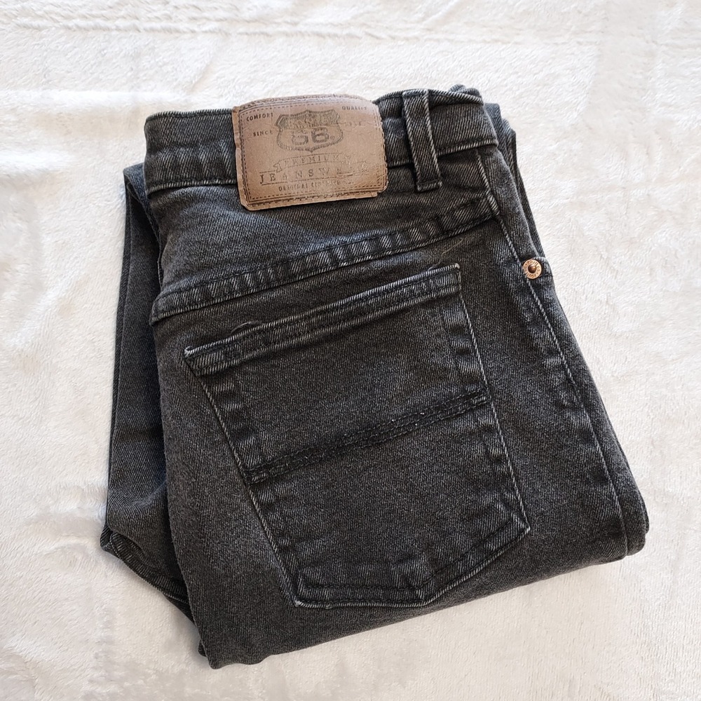 Route 66 Vintage High Rise Tapered Stretch Jeans Faded Black 15/16